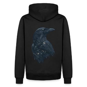 Raven - Men’s Premium Organic Hoodie - black - Back - Nico (187cm)