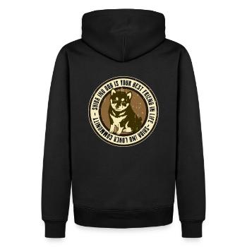 Chemise cadeau chien Shiba Inu - Sweat à capuche Premium bio Homme - noir - Dos - Nico (187cm)