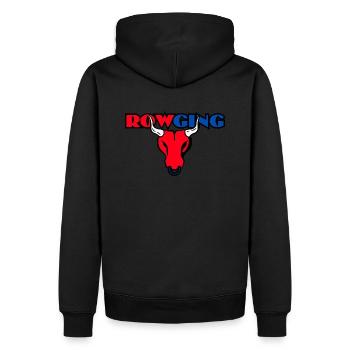 Rowging Bull Funny Rowing Slogan mit einem Twist - Männer Premium Bio Hoodie - Schwarz - Hinten - Nico (187cm)