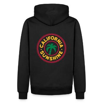 ★ Couleurs de conception modifiables ★ Soleil de Californie - Sweat à capuche Premium bio Homme - noir - Dos - Nico (187cm)