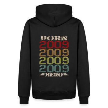 Retro Legende Geborener Held 2009 Geburtstag - Männer Premium Bio Hoodie - Schwarz - Hinten - Nico (187cm)
