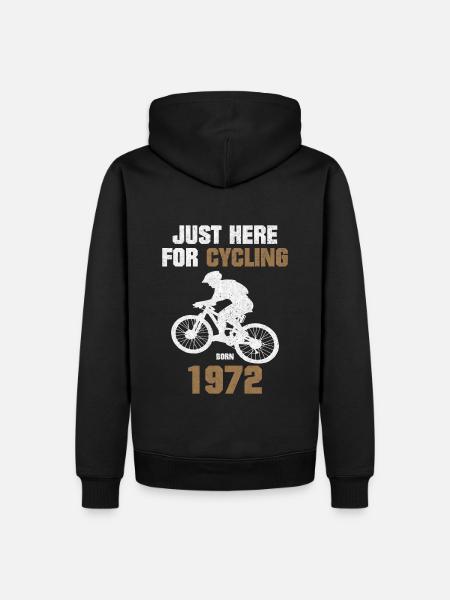 Cycliste 1972 Né Anniversaire Bicycle Sport - Sweat à capuche Premium bio Homme - noir