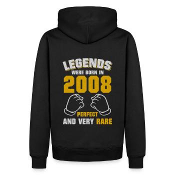 Légende 2008 Anniversaire de naissance - Sweat à capuche Premium bio Homme - noir - Dos - Nico (187cm)