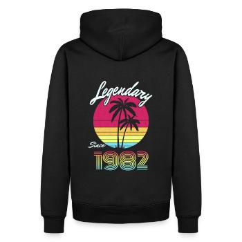 Legends Anniversaire 1982 Born Cadeau - Sweat à capuche Premium bio Homme - noir - Dos - Nico (187cm)