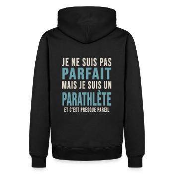 pas parfait para athlète cadeau sport handicape - Sweat à capuche Premium bio Homme - noir - Dos - Nico (187cm)
