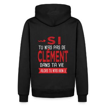 Clément Si tu n as pas un bruno Cadeau Clement - Sweat à capuche Premium bio Homme - noir - Dos - Nico (187cm)