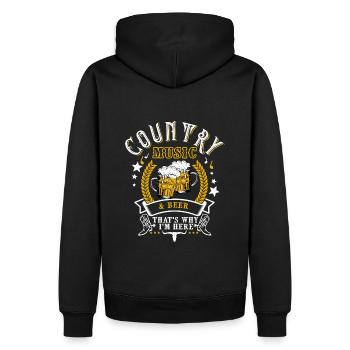 Musique country et bière vintage - Sweat à capuche Premium bio Homme - noir - Dos - Nico (187cm)