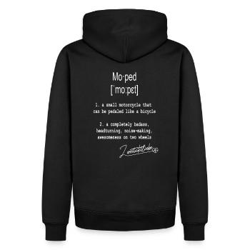 moped weiss - Männer Premium Bio Hoodie - Schwarz - Hinten - Nico (187cm)
