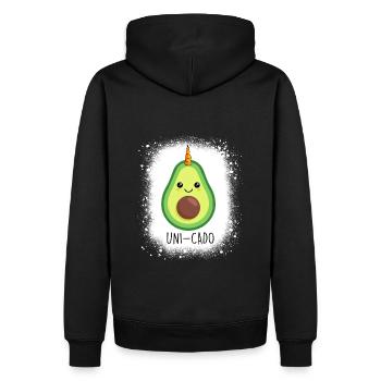 Uni-Cado l’avocat légèrement différent - Sweat à capuche Premium bio Homme - noir - Dos - Nico (187cm)