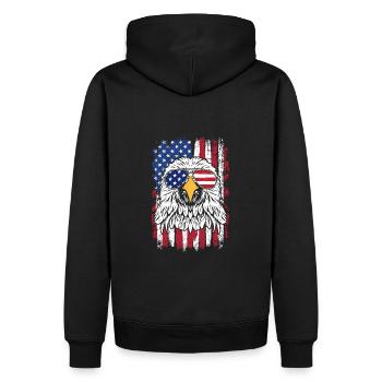 Eagle Drapeau des États-Unis - Sweat à capuche Premium bio Homme - noir - Dos - Nico (187cm)