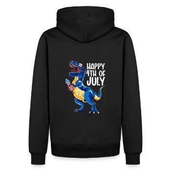 Dinosaurierer Unabhängigkeitstag USA Juli - Männer Premium Bio Hoodie - Schwarz - Hinten - Nico (187cm)