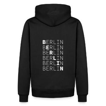 Berlin Capitale de la ville - Sweat à capuche Premium bio Homme - noir - Dos - Nico (187cm)