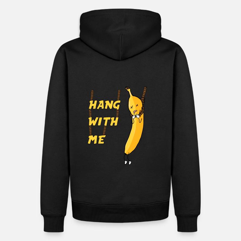 Traîner avec moi - Banana - Sweat à capuche Premium bio Homme - noir