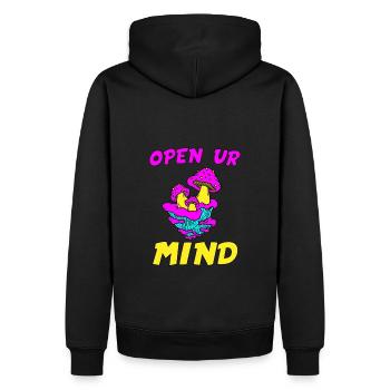Öffne deinen Geist - Männer Premium Bio Hoodie - Schwarz - Hinten - Nico (187cm)