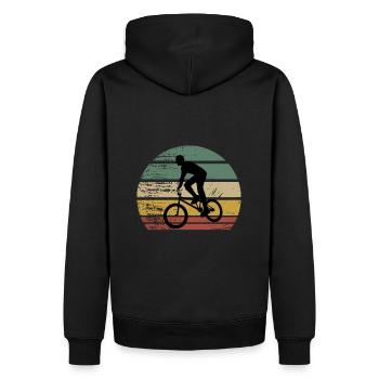 Vintage Fahrrad Bmx Stunts - Männer Premium Bio Hoodie - Schwarz - Hinten - Nico (187cm)