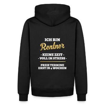 Ich bin Rentner - Freie Termine erst in 4 Wochen - Männer Premium Bio Hoodie - Schwarz - Hinten - Nico (187cm)
