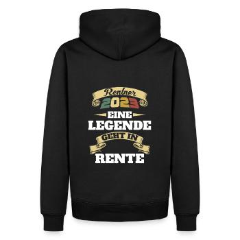 Rentner 2023 - Eine Legende geht in Rente - Männer Premium Bio Hoodie - Schwarz - Hinten - Nico (187cm)
