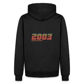 Vintage Jahrgang 2003 - Edition Limitée - Sweat à capuche Premium bio Homme - noir - Dos - Nico (187cm)