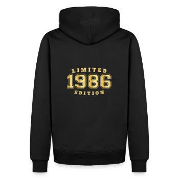 1986 Geburtsjahr Jahrgang Baujahr Geboren - Männer Premium Bio Hoodie - Schwarz - Hinten - Nico (187cm)