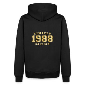 1988 Geburtsjahr Jahrgang Baujahr Geboren - Männer Premium Bio Hoodie - Schwarz - Hinten - Nico (187cm)