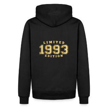 1993 Geburtsjahr Jahrgang Baujahr Geboren - Männer Premium Bio Hoodie - Schwarz - Hinten - Nico (187cm)