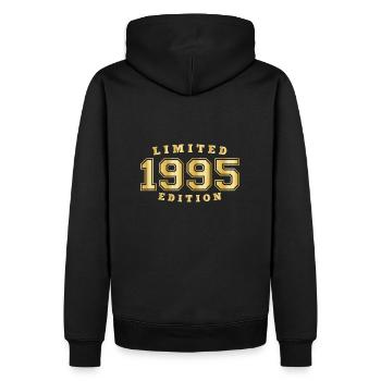 1995 Geburtsjahr Jahrgang Baujahr Geboren - Männer Premium Bio Hoodie - Schwarz - Hinten - Nico (187cm)