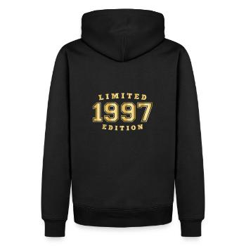 1997 Année de naissance Année de naissance Année de naissance - Sweat à capuche Premium bio Homme - noir - Dos - Nico (187cm)