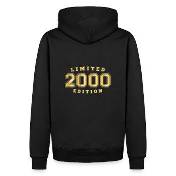 2000 Geburtsjahr Jahrgang Baujahr Geboren - Männer Premium Bio Hoodie - Schwarz - Hinten - Nico (187cm)