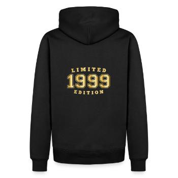 1999 Geburtsjahr Jahrgang Baujahr Geboren - Männer Premium Bio Hoodie - Schwarz - Hinten - Nico (187cm)
