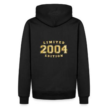 2004 Geburtsjahr Jahrgang Baujahr Geboren - Männer Premium Bio Hoodie - Schwarz - Hinten - Nico (187cm)