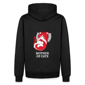 Mutter von Katzen - Schlafende Katz - Männer Premium Bio Hoodie - Schwarz - Hinten - Nico (187cm)