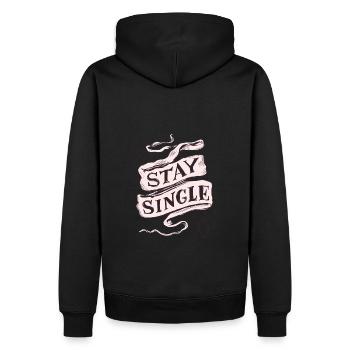 Ich bin Single - Männer Premium Bio Hoodie - Schwarz - Hinten - Nico (187cm)