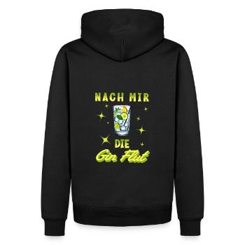 Nach mir die Gin Flut - Männer Premium Bio Hoodie - Schwarz - Hinten - Nico (187cm)