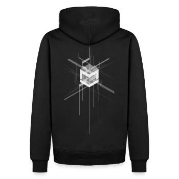 Marc Valaran Logo - Men’s Premium Organic Hoodie - black - Back - Nico (187cm)