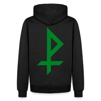 Jungwacht Collection - Männer Premium Bio Hoodie - Schwarz - Hinten - Nico (187cm)