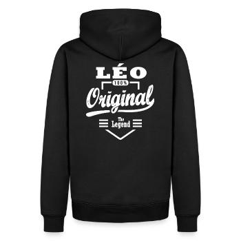 First name LÉO personalized gift christmas birthday - Men’s Premium Organic Hoodie - black - Back - Nico (187cm)
