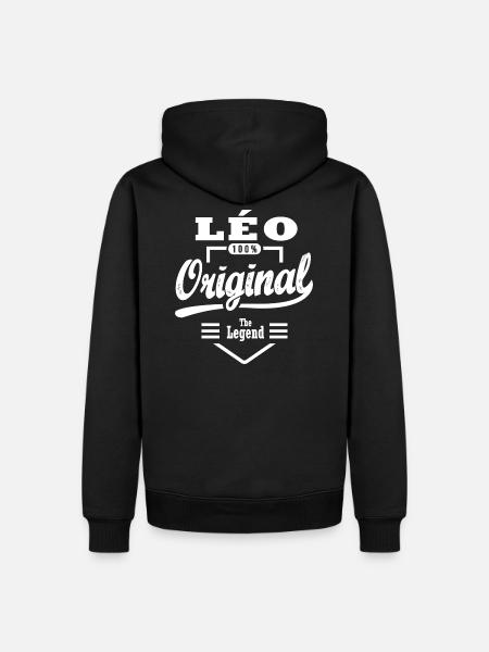 Vorname LÉO personalisierte Geschenk Weihnachtsgeburtstag - Männer Premium Bio Hoodie - Schwarz