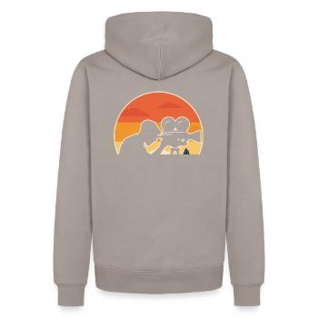 CINÉMA cadeau original et personnalisé cinéphile - Sweat à capuche Premium bio Homme - taupe - Dos - Nico (187cm)