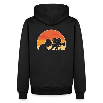 CINÉMA cadeau original et personnalisé cinéphile - Sweat à capuche Premium bio Homme - noir - Dos - Nico (187cm)