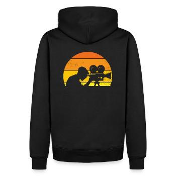 CINÉMA idée cadeau original pour cinéphile - Sweat à capuche Premium bio Homme - noir - Dos - Nico (187cm)