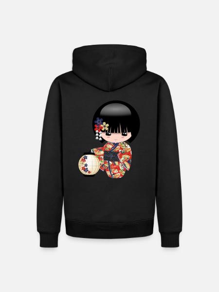 kokeshi lampion - Men’s Premium Organic Hoodie - black
