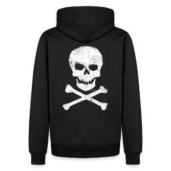 Crânes et os - Sweat à capuche Premium bio Homme - noir - Dos - Nico (187cm)