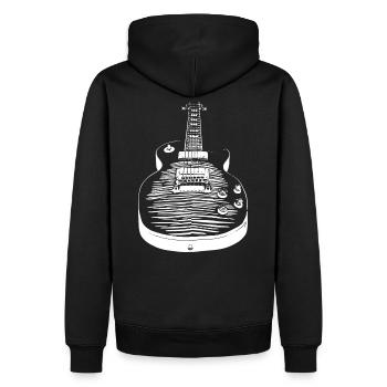 Guitar - Les Paul - Men’s Premium Organic Hoodie - black - Back - Nico (187cm)