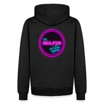 The simulation isn‘t fun anymore. - Männer Premium Bio Hoodie - Schwarz - Hinten - Nico (187cm)