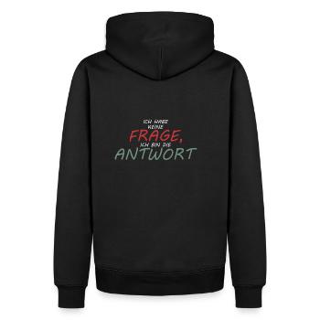 Ich habe keine Frage - Männer Premium Bio Hoodie - Schwarz - Hinten - Nico (187cm)