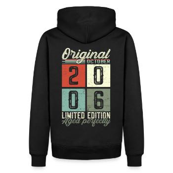 Original October 2006 16th Birthday Gift Cool - Men’s Premium Organic Hoodie - black - Back - Nico (187cm)