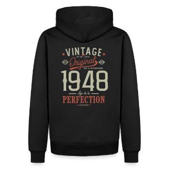 Alter der Perfektion 1948 Geburtstag 73 Jahre - Männer Premium Bio Hoodie - Schwarz - Hinten - Nico (187cm)