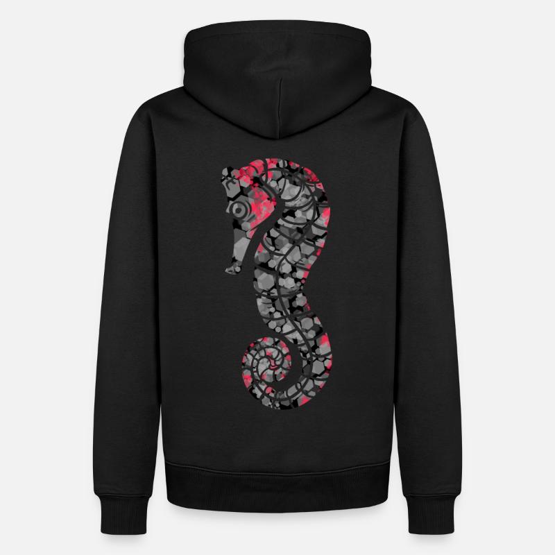 Seepferdchen - Männer Premium Bio Hoodie - Schwarz