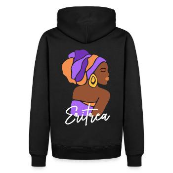 Eritrea Eritreische Flagge Asmara Black Heritage - Männer Premium Bio Hoodie - Schwarz - Hinten - Nico (187cm)