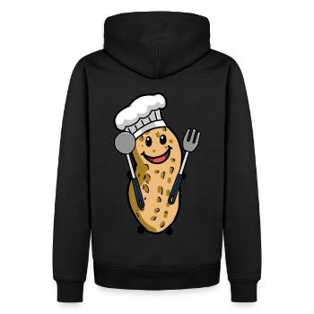 Koch Erdnuss Gourmet Kochkunst Hobbykoch Nuss - Männer Premium Bio Hoodie - Schwarz - Hinten - Nico (187cm)